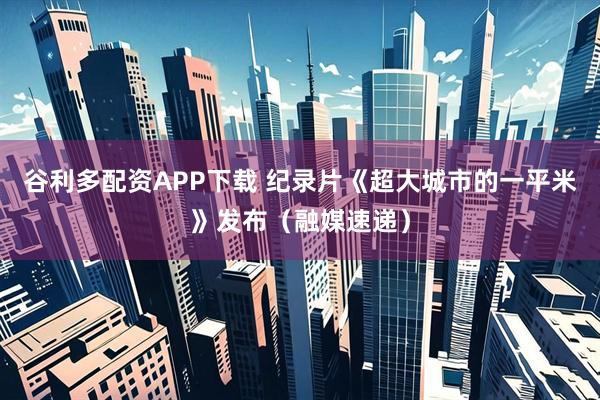 谷利多配资APP下载 纪录片《超大城市的一平米》发布（融媒速递）